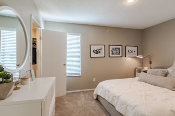 Bedroom with bed and nightstand